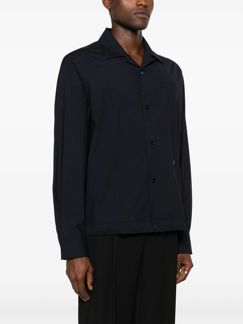 Wool poplin overshirt with 4G detail