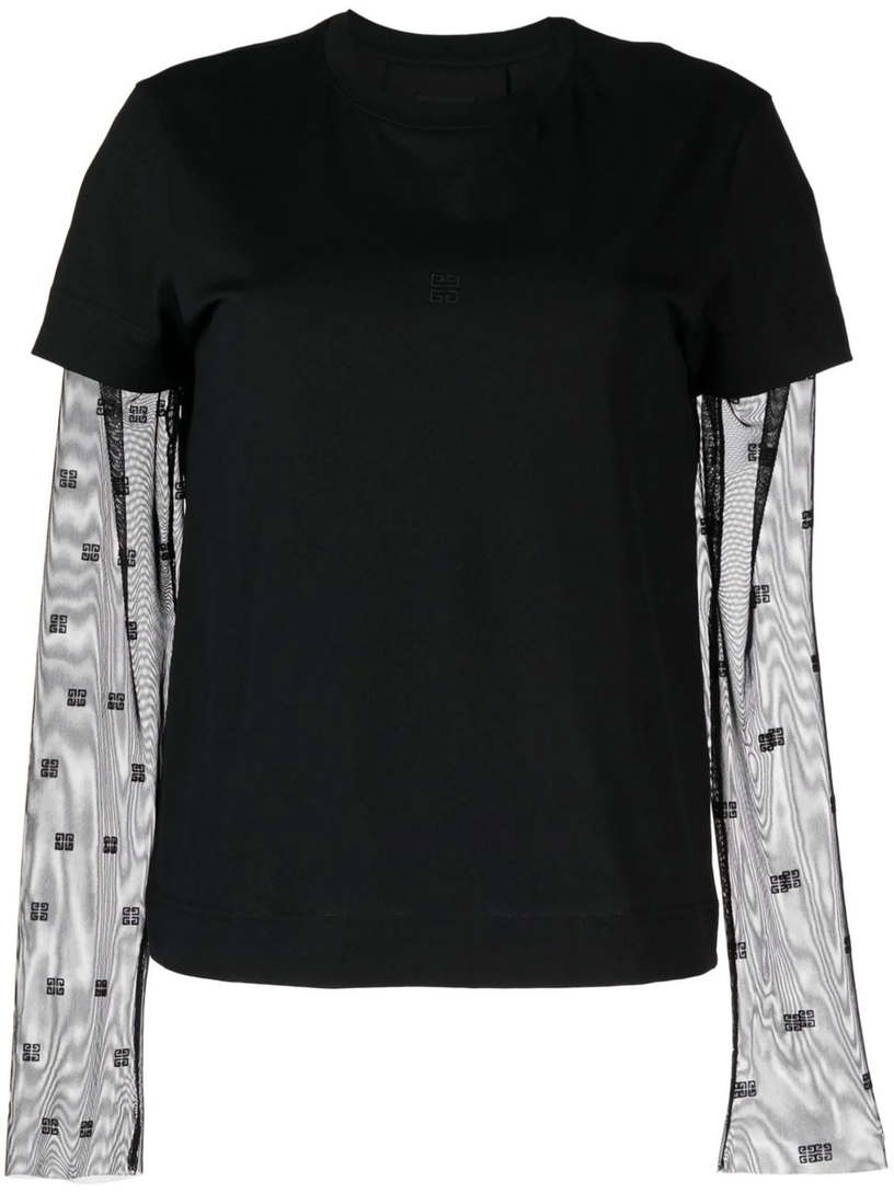 Givenchy 4g plumetis cotton and tulle t-shirt