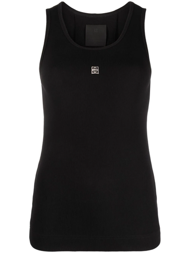 Slim cotton tank top with 4G detail