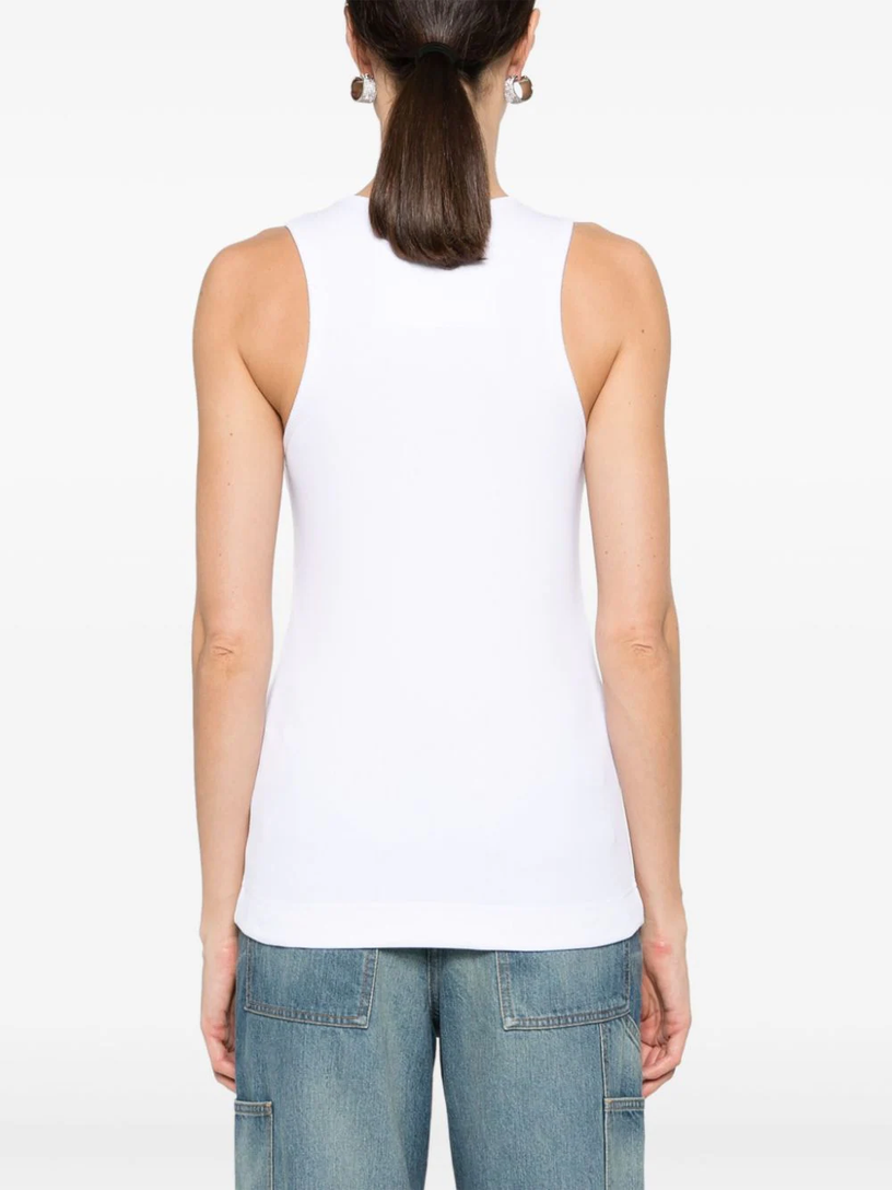 Slim cotton tank top with 4G detail