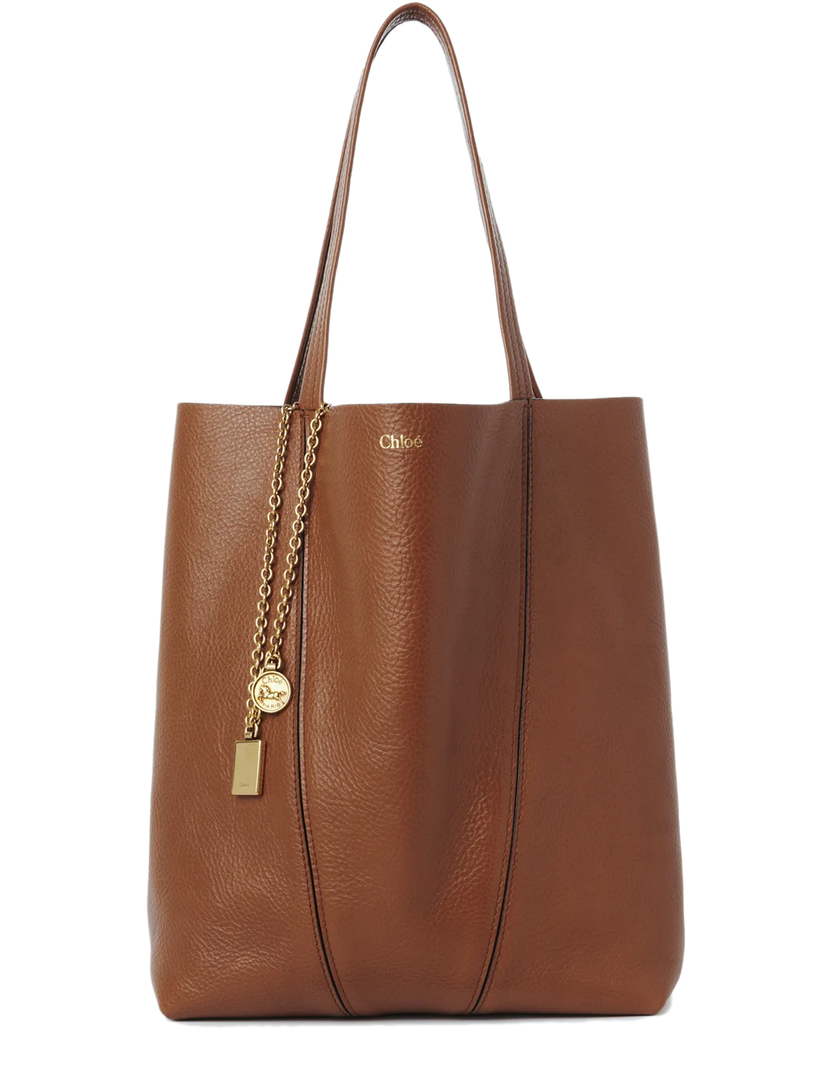 Tote bag Chloé spin in pelle granata