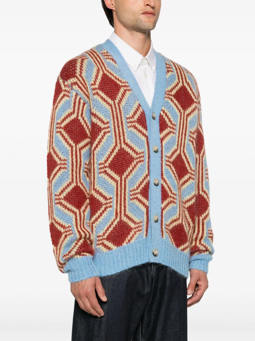 Le Cardigan Mohair Géométrique