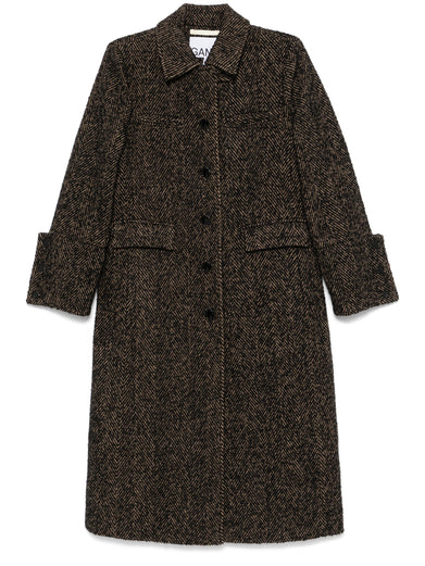 Herringbone wool coat