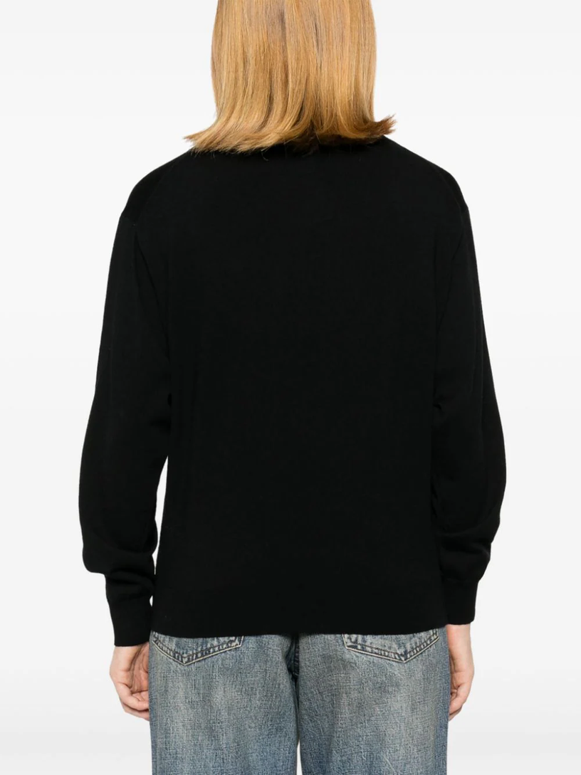 'Boke flower' embroidered wool sweater