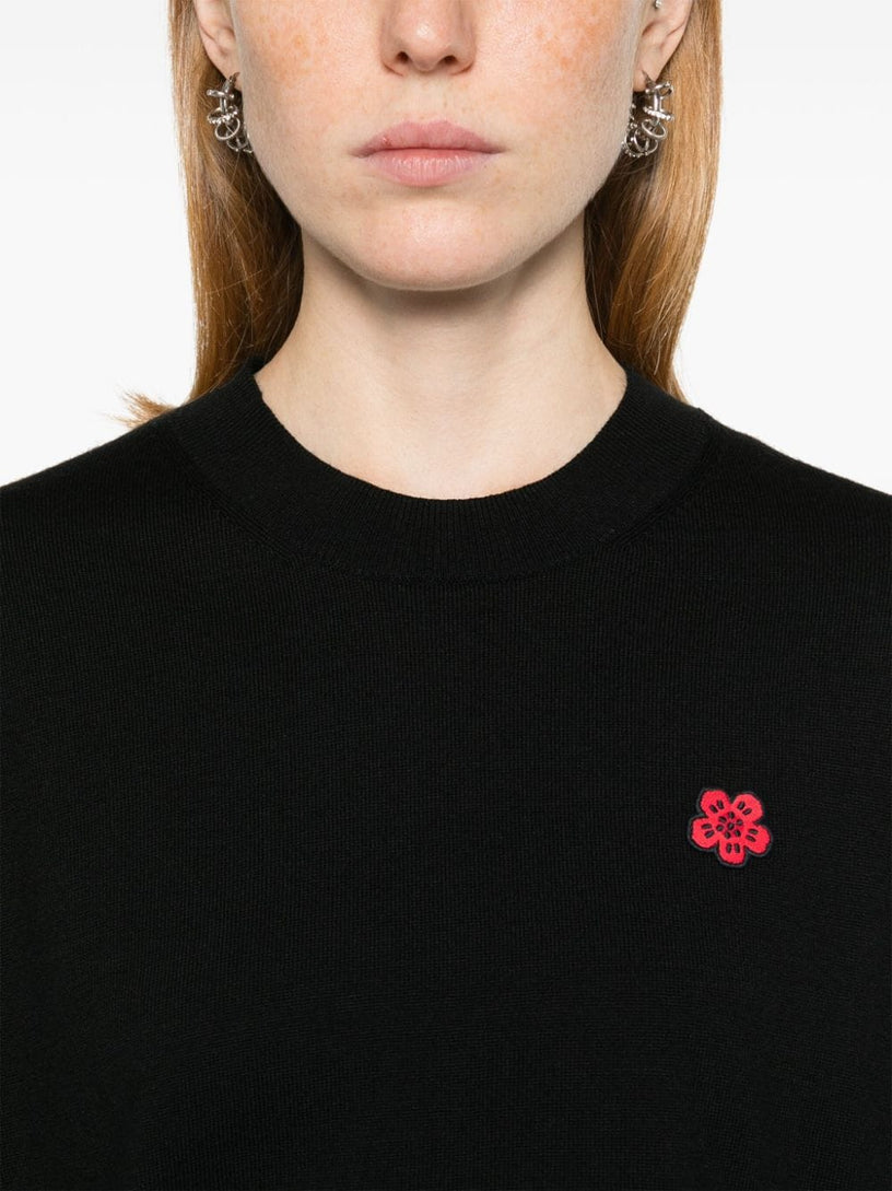 'Boke flower' embroidered wool sweater