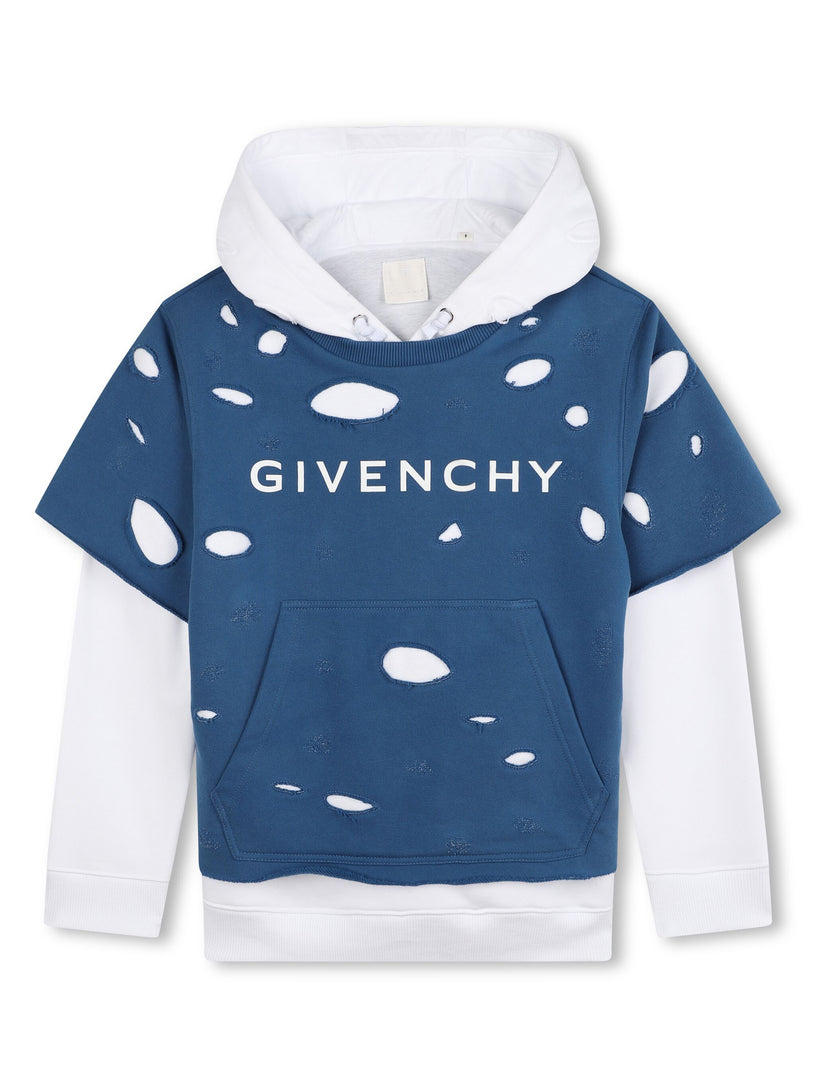 Givenchy Kids Cut-out layered hoodie