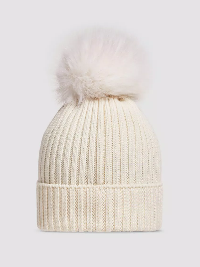 Wool hat with pom pom