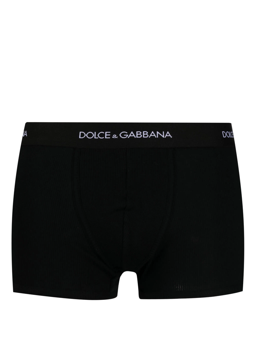 Regular ribbed cotton boxer shorts