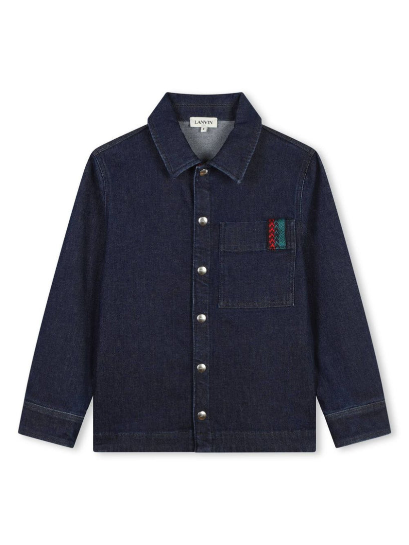 LANVIN Kids Denim shirt with logo