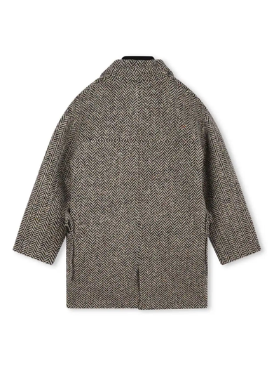 Herringbone single-breasted coat