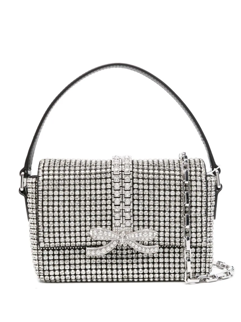 Silver rhinestone chainmail micro bag