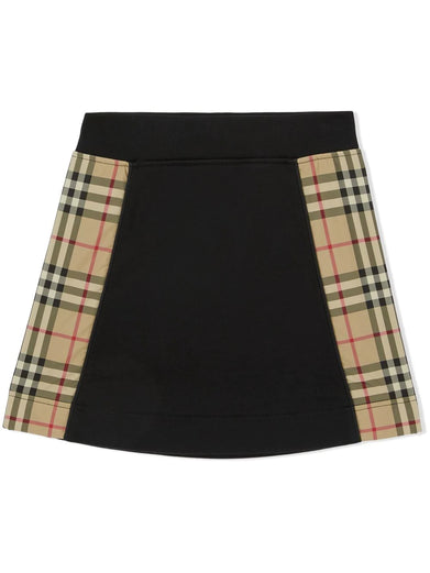 Vintage Check Panel A-line Skirt