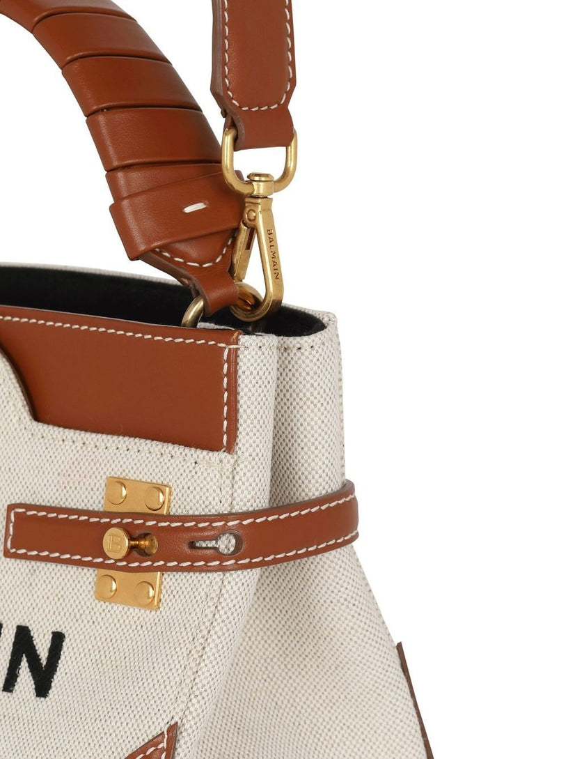 BALMAIN B-buzz 22 canvas top handle bag