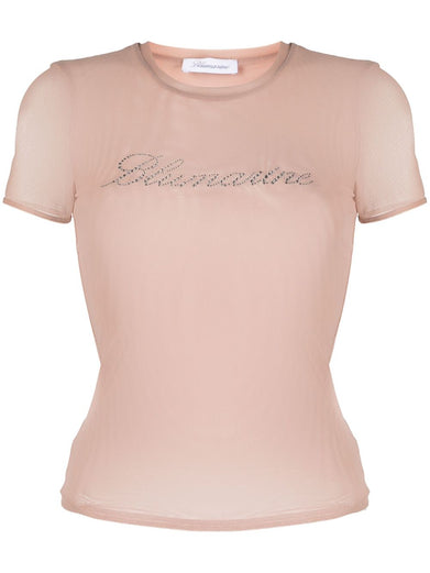 Tulle T-shirt with Blumarine logo