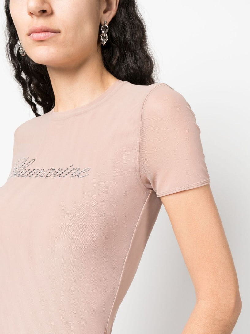 Tulle T-shirt with Blumarine logo