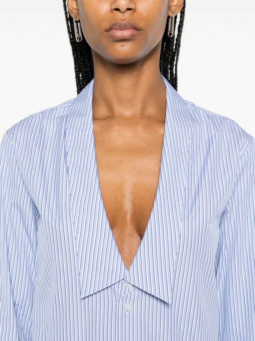 Stripped Open Collar Shirt