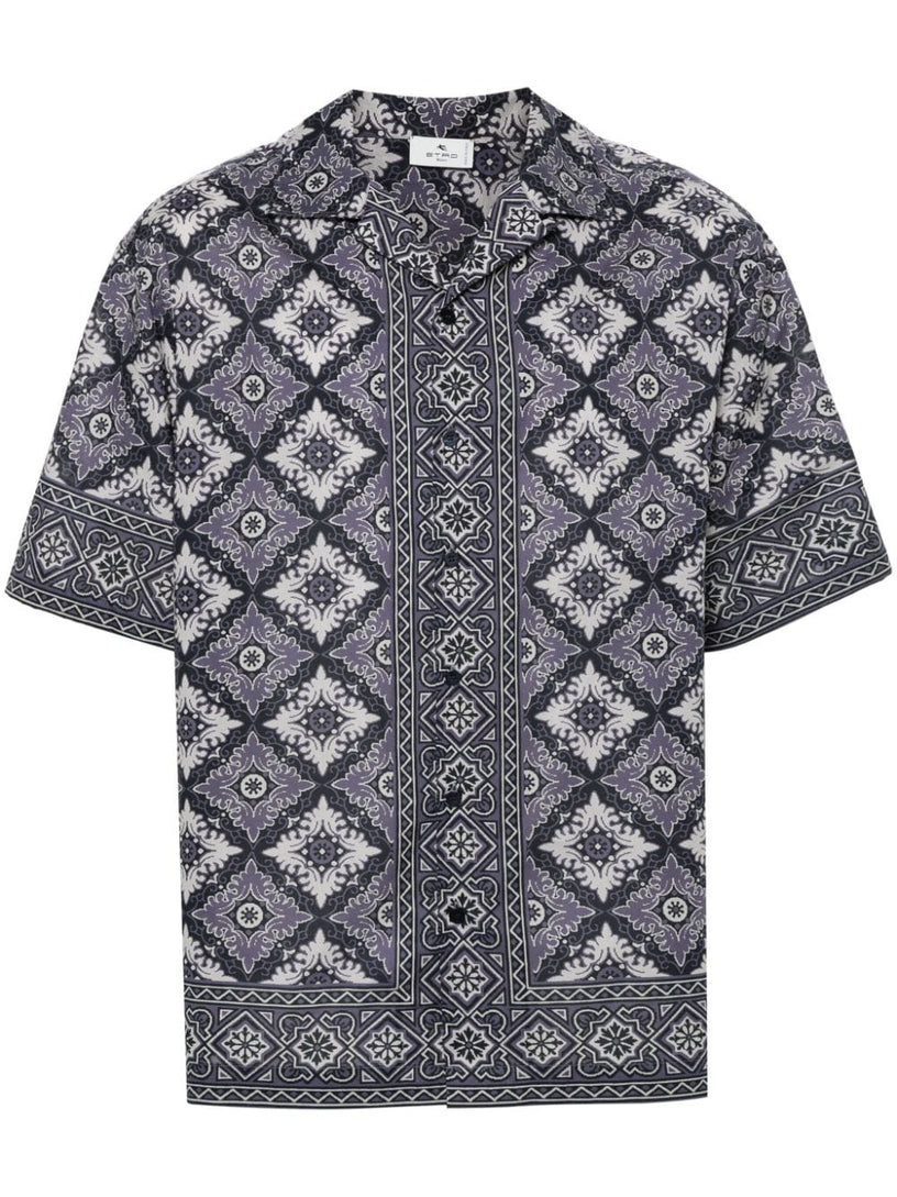 Printed bowling shirt