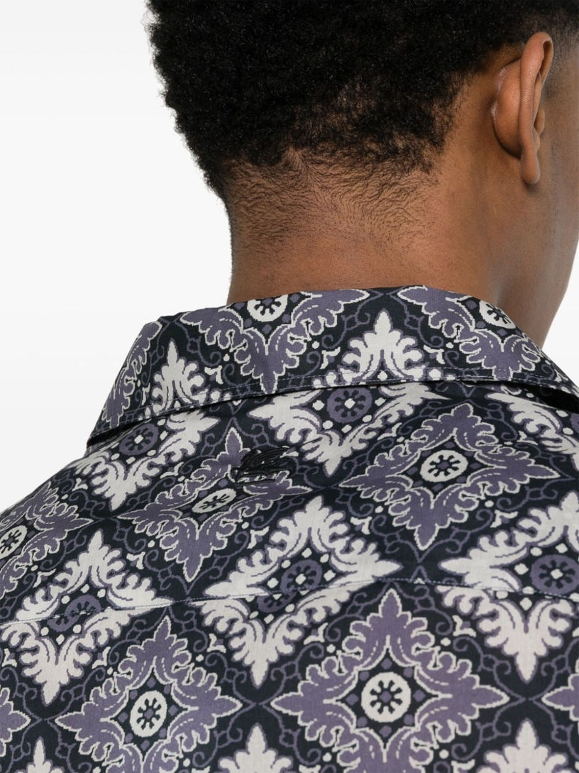 Printed bowling shirt