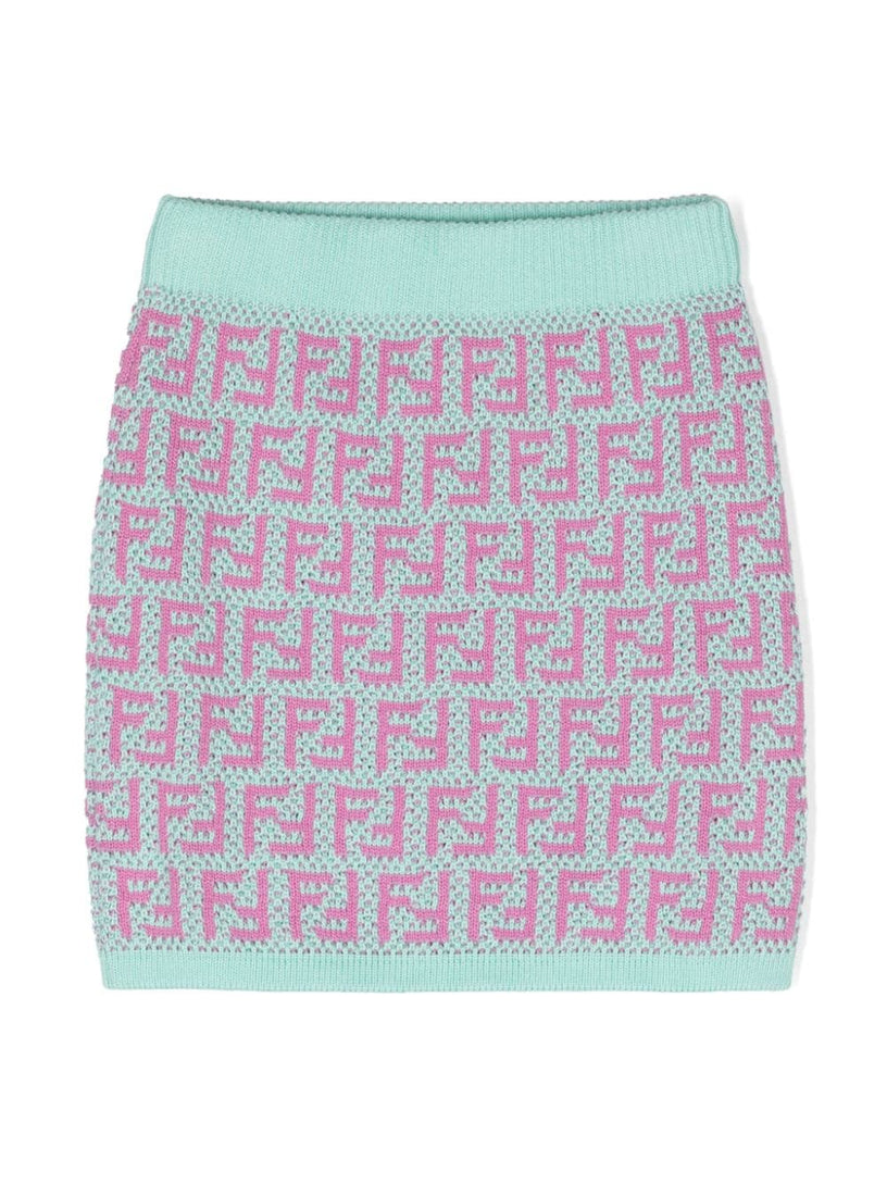 Junior mini skirt in multicolor crochet cotton