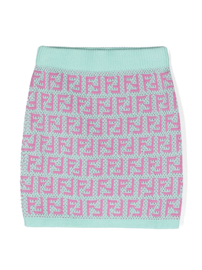 Junior mini skirt in multicolor crochet cotton