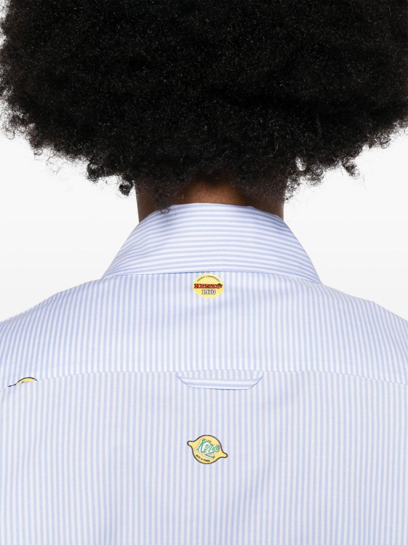 Cropped shirt with fruit stickers