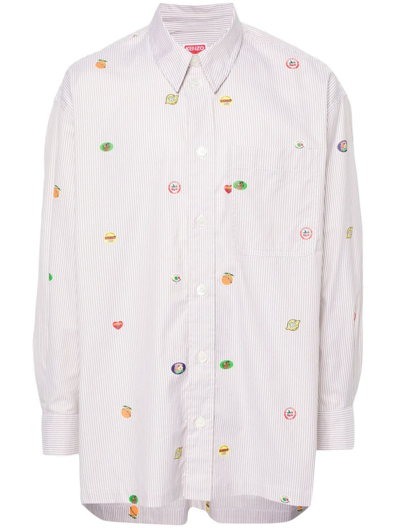 KENZO Striped shirt with stickers