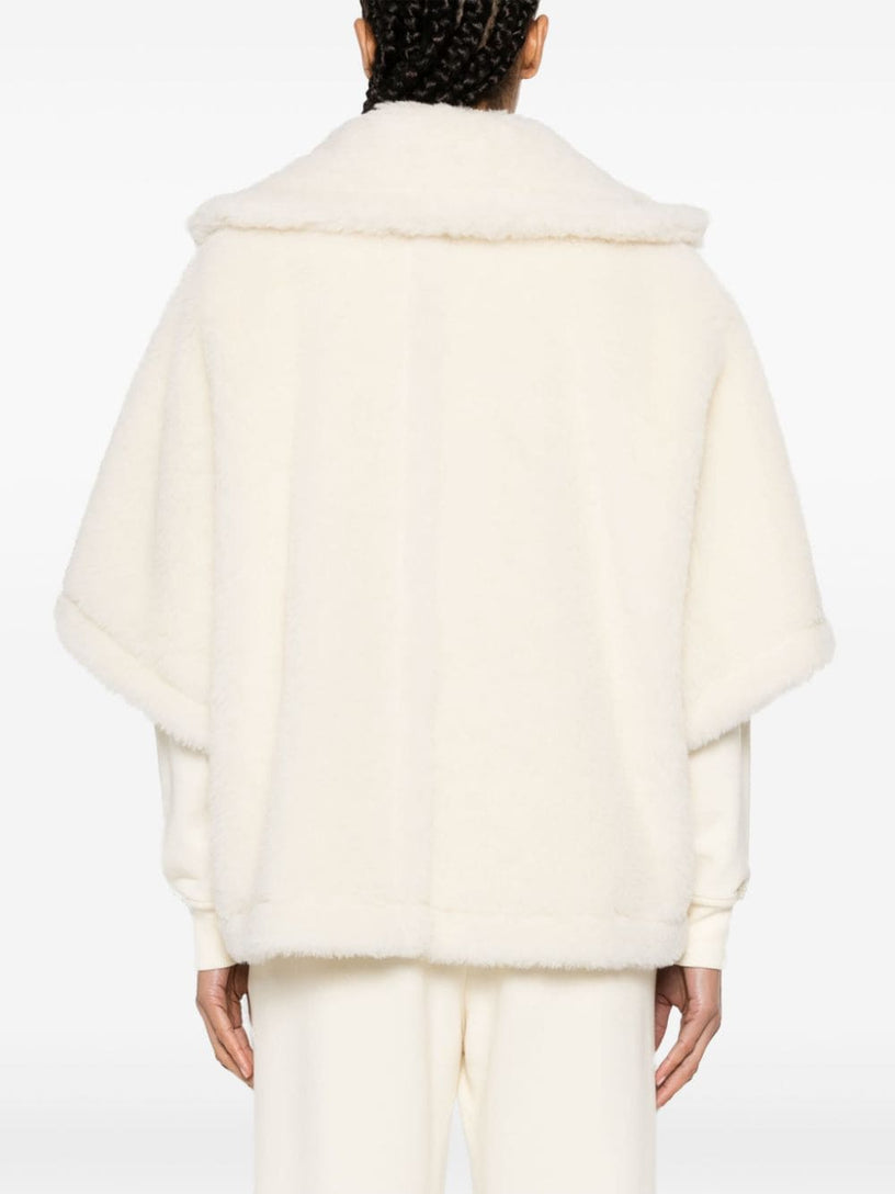 Max Mara Short aleggio cape in teddy fabric