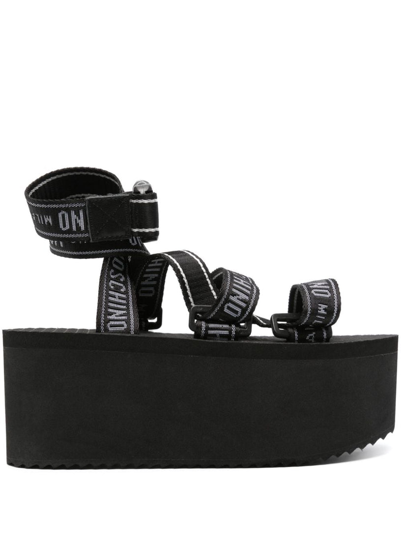 Moschino Logo tape sandals