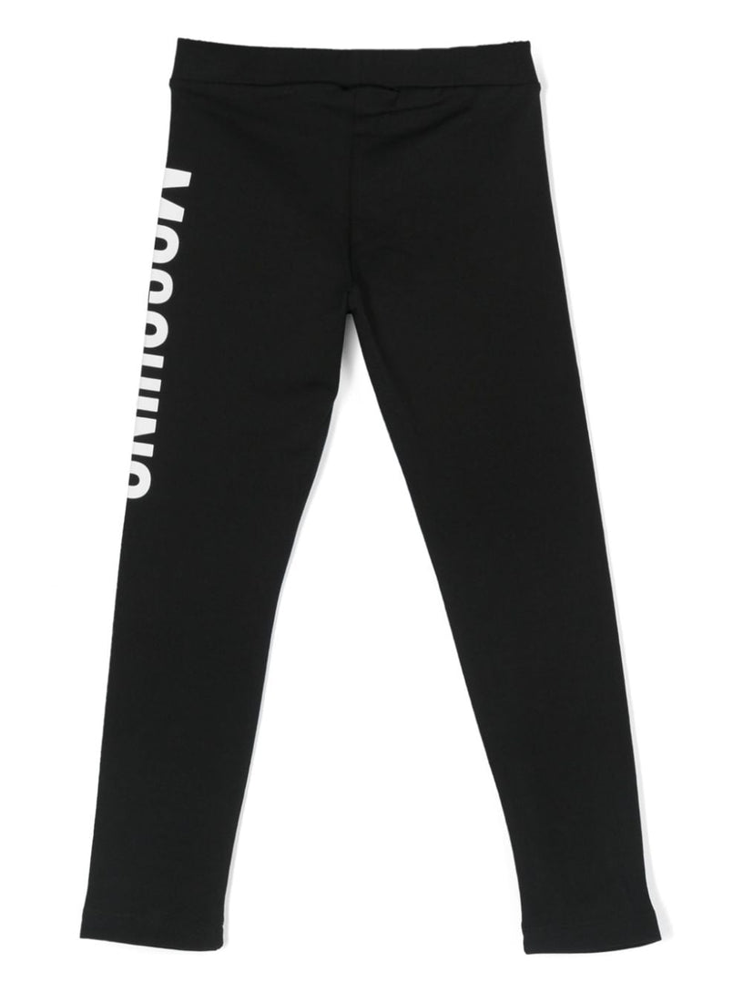 Jersey leggings with teddy logo