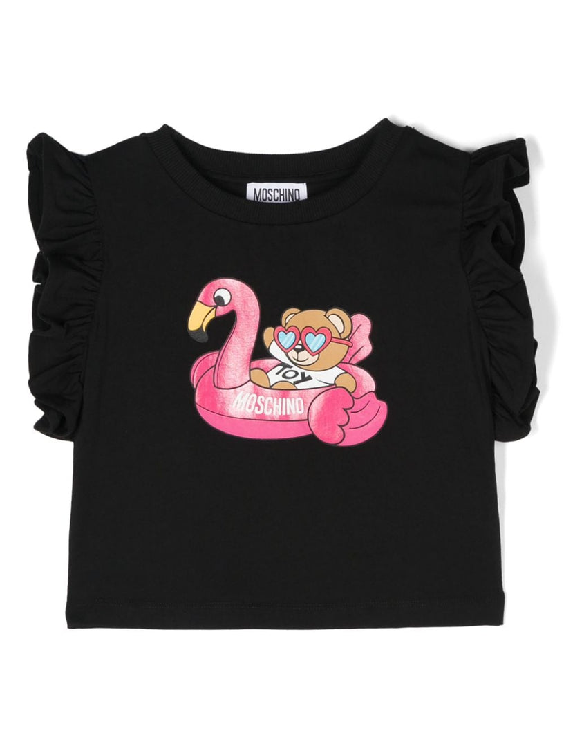 Moschino Kids Pool party teddy bear jersey t-shirt