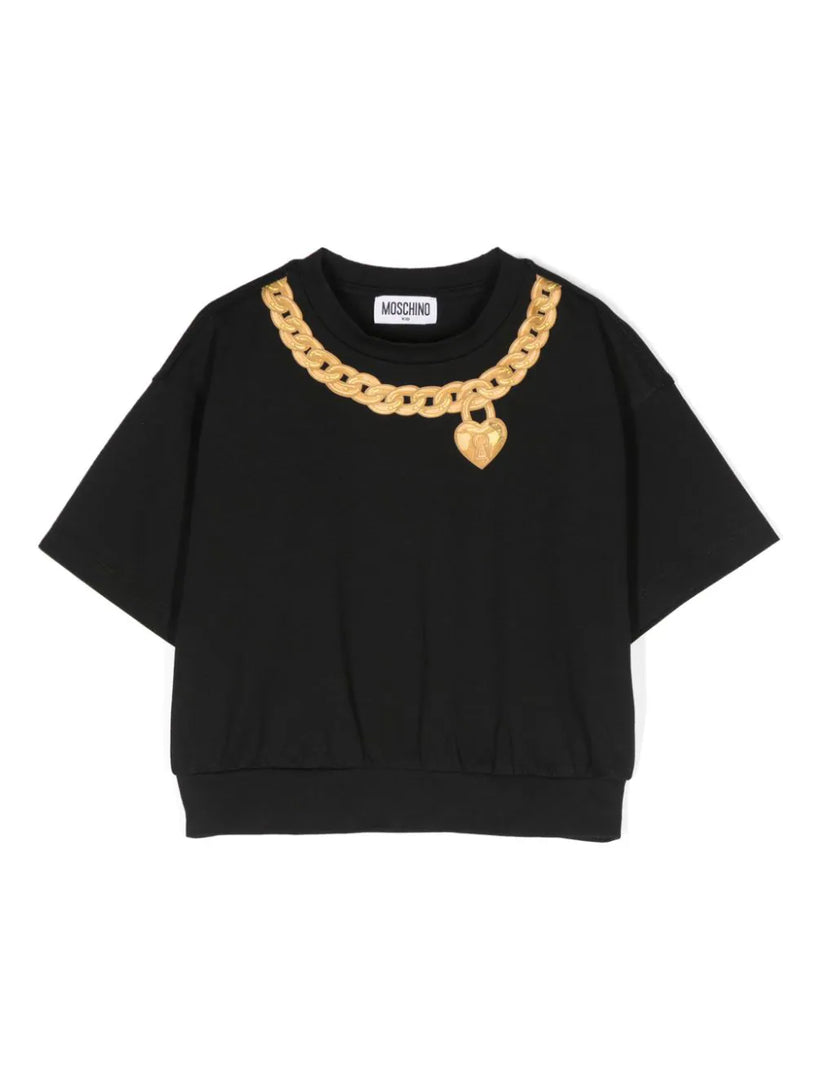 T-shirt with printed necklace