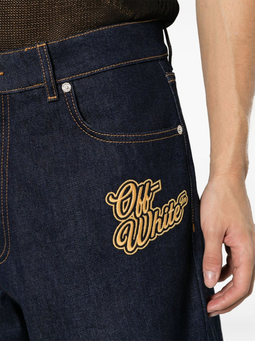 90ss Logo Denim Shorts