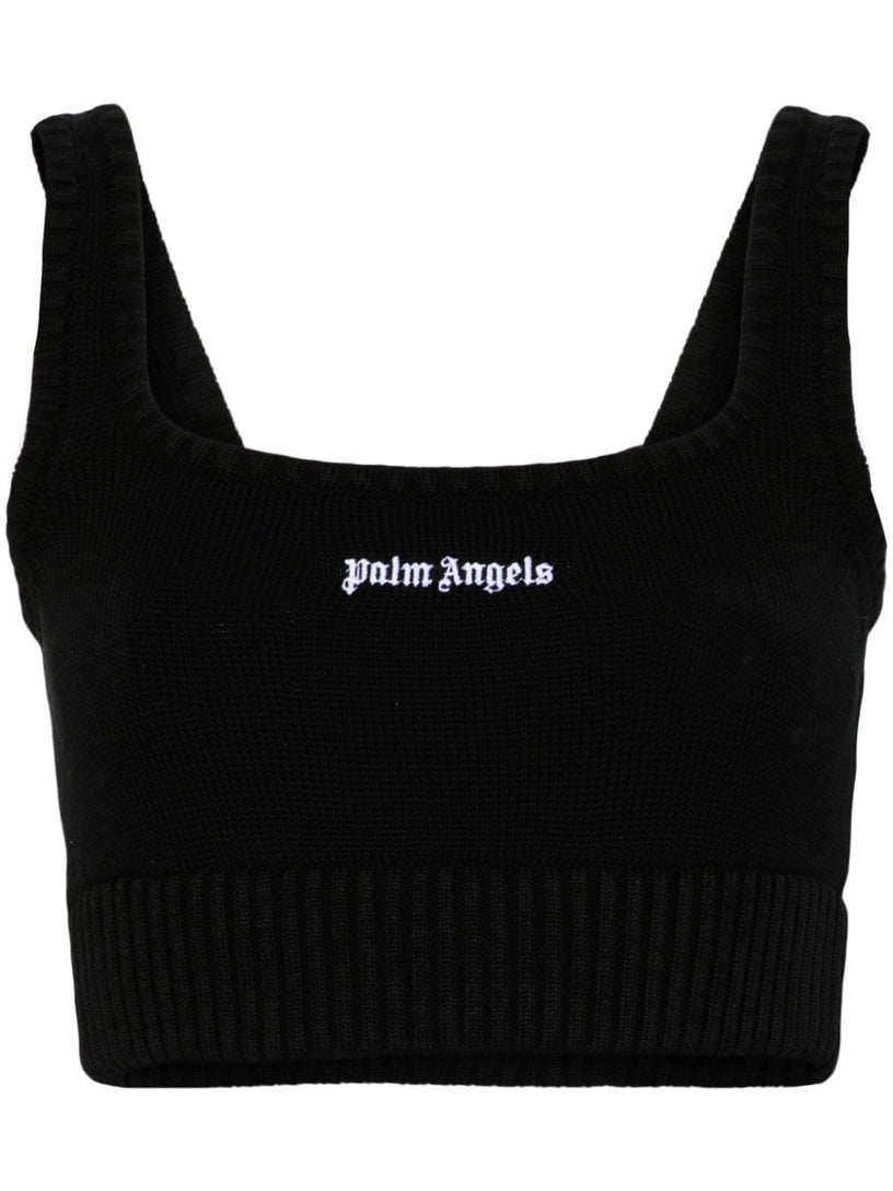 PALM ANGELS Knitted top with logo