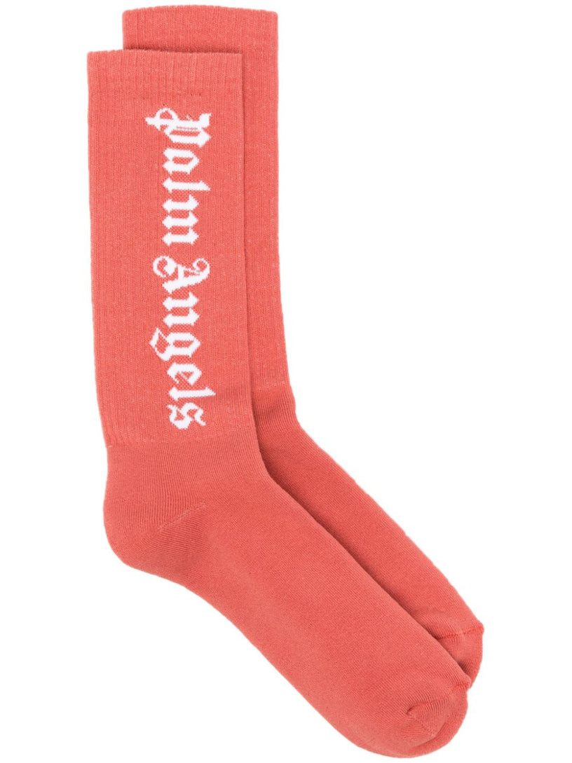 PALM ANGELS Gothic logo socks