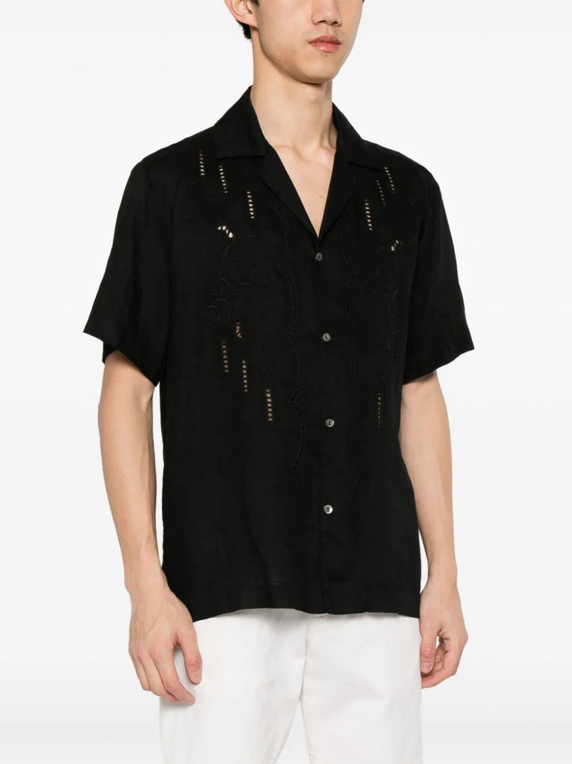 Embroidered linen shirt