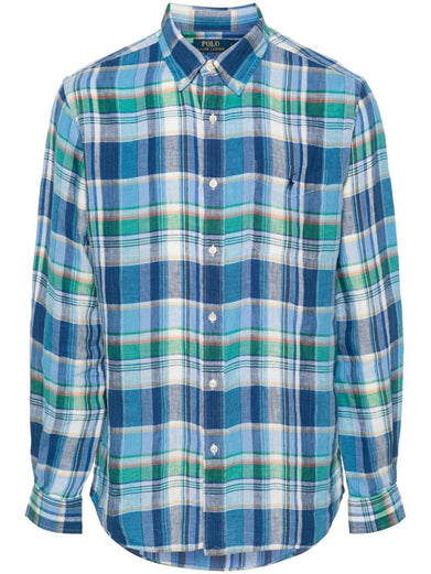 Custom Fit Plaid Linen Shirt