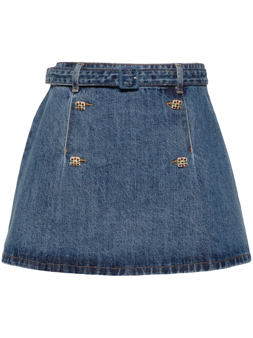 SELF PORTRAIT Denim mini skirt