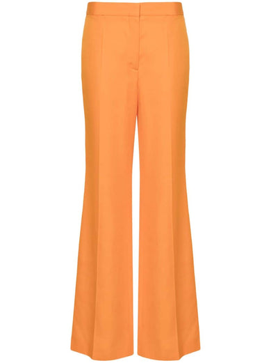 High-waisted flared trousers