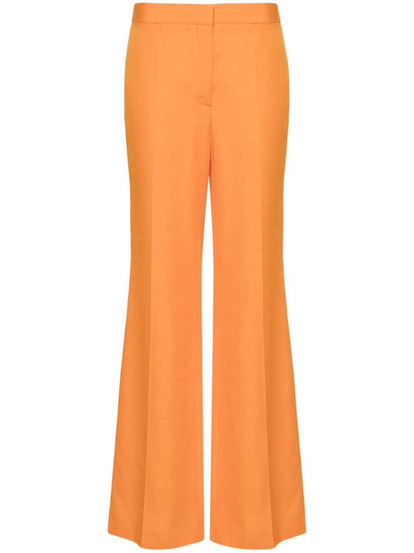 High-waisted flared trousers