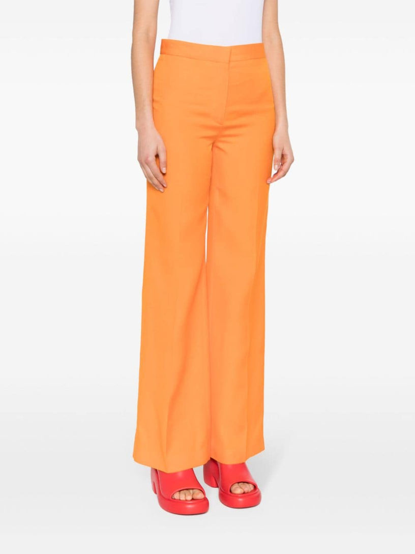 High-waisted flared trousers