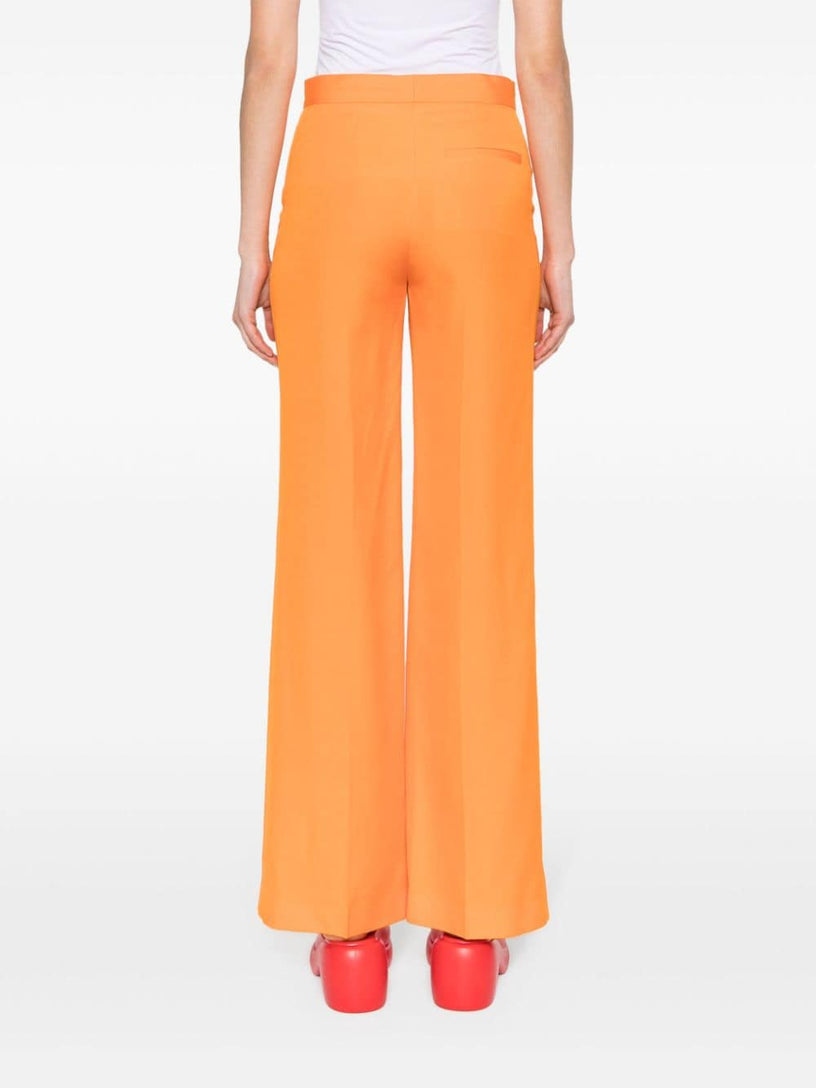 High-waisted flared trousers