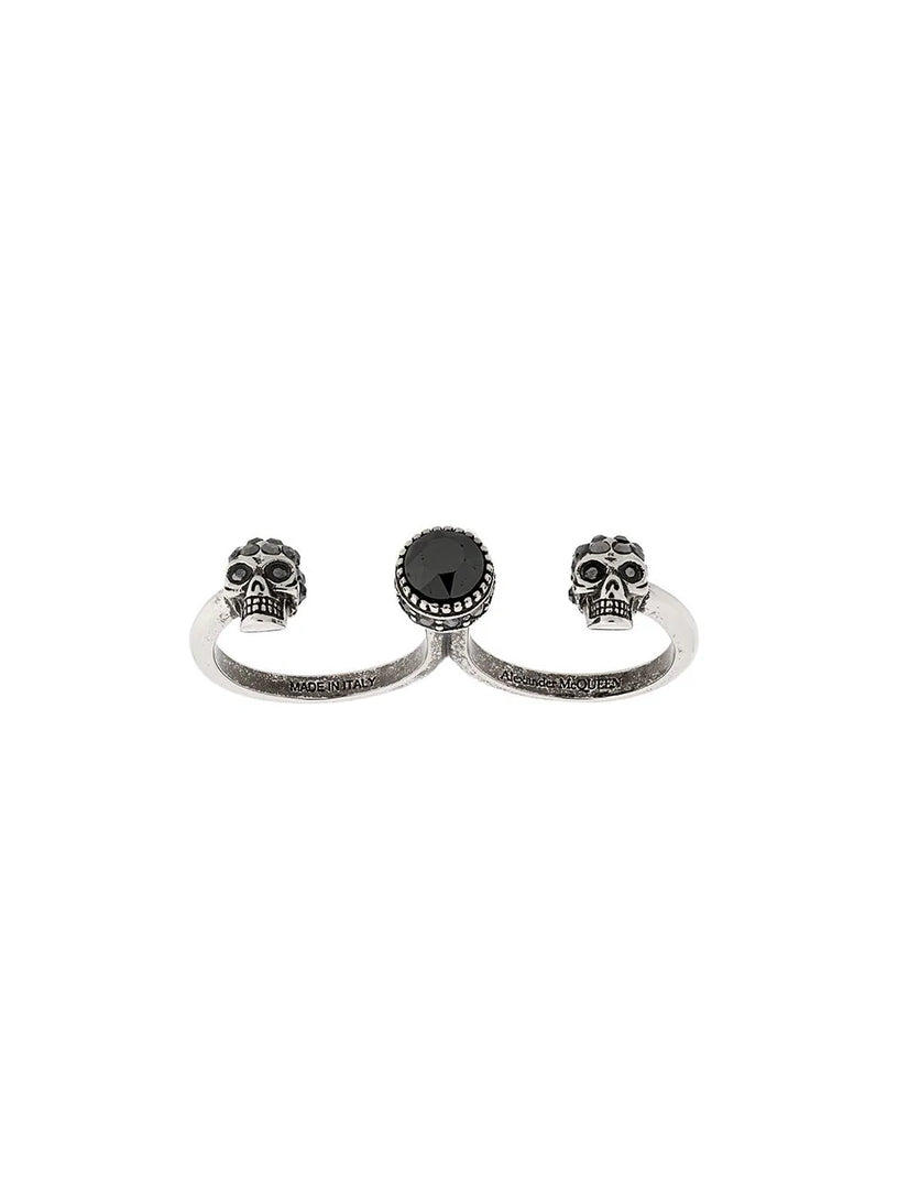 Alexander McQueen Double skull ring