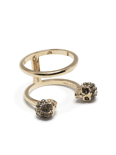 Twin Skull Double Ring