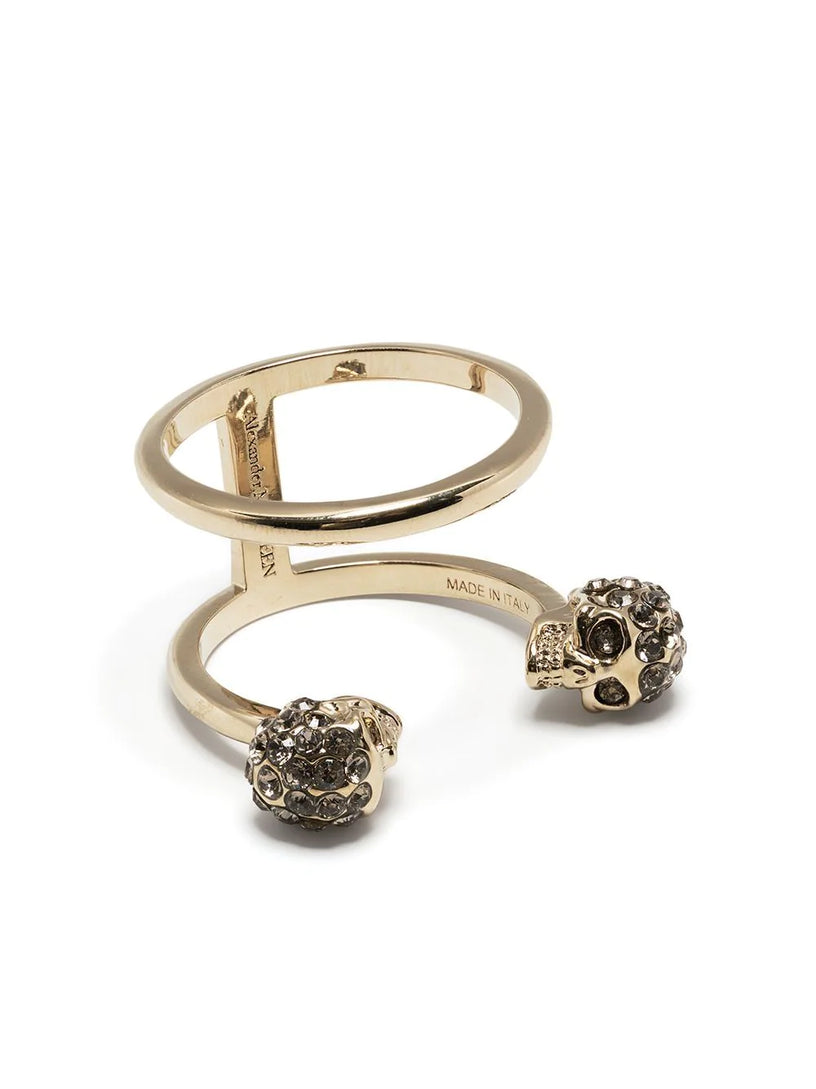 Alexander McQueen Twin skull double ring