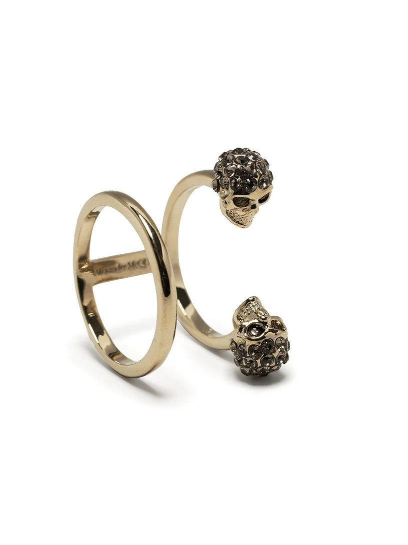 Twin Skull Double Ring