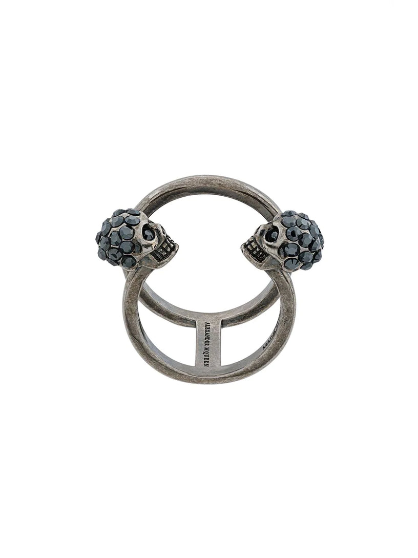 Twin Skull Double Ring