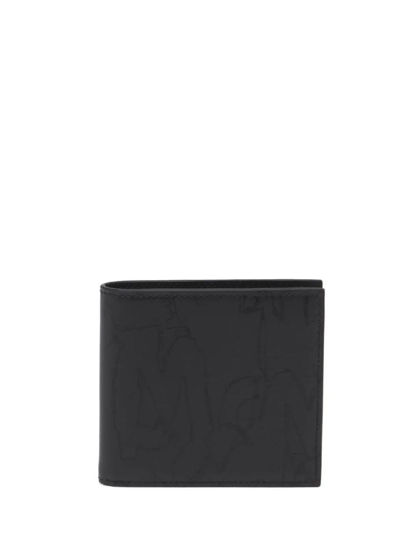 Alexander McQueen Mcqueen graffiti bifold wallet in black