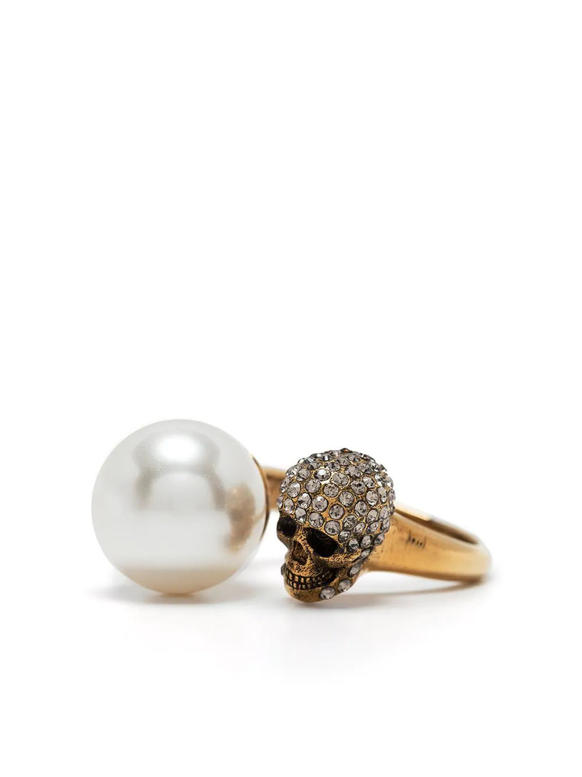 Pearl-like Skull Ring