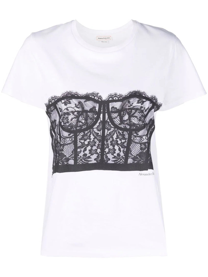 Alexander McQueen Lace corset t-shirt