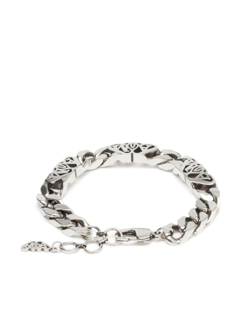 Seal logo chain bracelet in Antique Silver